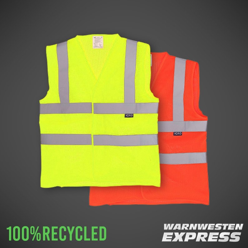 Öko-Warnweste aus 100% Recycled Polyester - Hi-Vis Cool Mesh Waistcoat -  Yoko