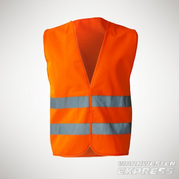 autogadget® Warnweste ISO20471 orange mit Vertikalstreifen
